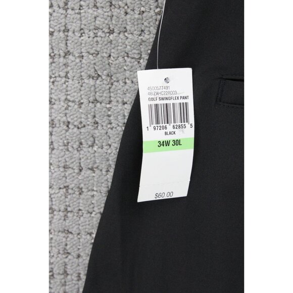 Izod Swingflex Golf Pants Mens 34x30 Black Solid Performance Outdoor Golf NWT - Picture 7 of 9